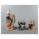 3x Bid Beer Steins German
