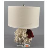 White Coral Table Lamp On Clear Acrylic Base