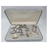 Vintage Ring Organizer With Contents Rings