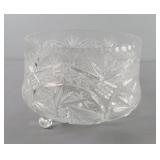 Beautiful 3 Footed Cut Glass Punch Bowl