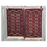 2x Bid Vintage Hand Knotted Entry Rugs
