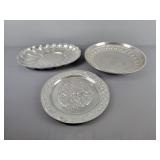 3x Bid Holland Boone Polished Pewter Platters