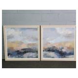 2x Bid Uttermost Framed Abstract Print On Board