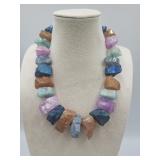 Sterling Silver Clasp Crystal Rock 20in Necklace