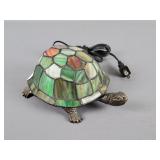 Slag Glass Turtle Accent Table Lamp- Powers Up