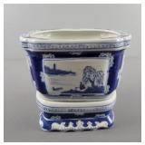 Vintage Chinese Blue & White Porcelain Bonsai Pot