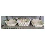 3x Bid Large White Baskets