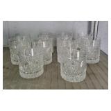 10 Pc Cut Glass Rocks Glasses