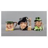 3x Bid Royal Doulton & More Miniature Face Mugs