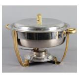 Silver And Gold Toned Chafing Dish With Insert