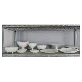 10x Bid Asst Milk Glass