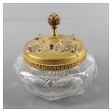 Antique Jeweled Dresser Powder Jar