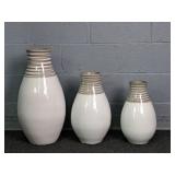 3 Pc Set Interlude Glazed Pottery Vessels