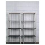 2x Bid Mfg Wood & Plastic 5 Tier Shelf Units