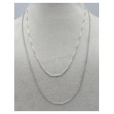 Sterling Silver 17in & 22in Chain Necklaces Tw