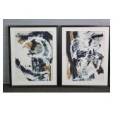 2x Bid Uttermost Framed Abstract Prints On Board