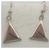 Navajo Signed M.b.. Sterling Silver Earrings