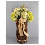 28" Handmade Coated Vine Vase W/ Faux Flowers