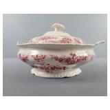 Vintage John Maddock Bombay Red Covered Bowl