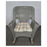 Synthetic Wicker Wood Frame Rocker