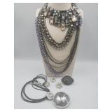 Bold & Bling Jewelry Lot Some Necklaces Signed