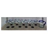 11 Pc Hand Blown Drinkware Set