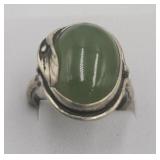 Sterling Silver Jade Ri G Sz 8 Tw 6.7g