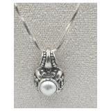 Sterling Silver Necklace & Pendant 22in Tw12.0g