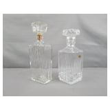2x Bid Cut Crystal Liquor Decanters