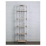Painted Metal Frame 5 Tier Folding Shelf Unit