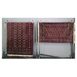Lot Of 2 Vintage Hand Knotted Accent Rugs