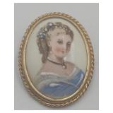 Limoge French Handpainted Porcelain / Brass