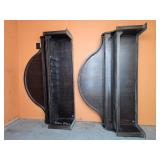 2x The Bid Painted Wood Bar Backs W/ Glass Storage