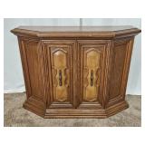 Mid-cent Walnut Half Octagon Cabinet