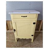 Vintage Painted Wood Cabinet Porcelain Top