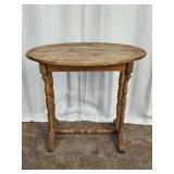 Small Vintage Pine Oval Accent Table