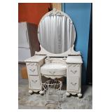 Antique Mahogany Vanity W/ Mirror Needs Tlc
