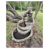 Very Heavy 2 Pc Concrete Fountain - Needs Pump