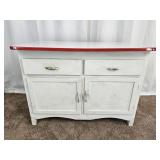Vintage Kitchen Cabinet W/ Porcelain Metal Top