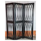 3 Panel Painted Wood Screen