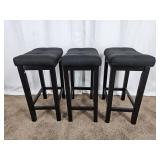 3x The Bid 24" Tall Saddle Stools