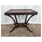 Leather Top Accent Table