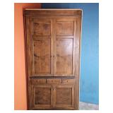 Large Corner Cabinet W/ Mirror Back & Light