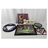 Lot Of Assorted Billiard Room Decor