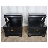2x The Bid Painted Wood Stepback Tables W/ Drawer