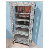 Painted Wood & Glass Display Cabinet