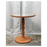 Painted Wood Table W/ Bevel Mirror Top