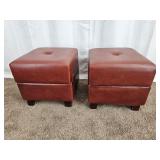 2x The Bid Vinyl Storage Ottomans