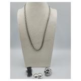 22in Unique Braided Chain Necklace And 2 Chunky