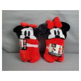 2x The Bid Minnie Mouse Adult Hooded Blanket
